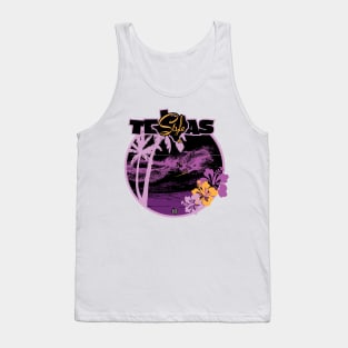 Texas Style Lone Surfer Purple Tank Top